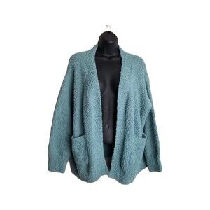 Hello Molly Cardigan M L Sage Green Boucle Knit Open Front Cozy Soft Girl